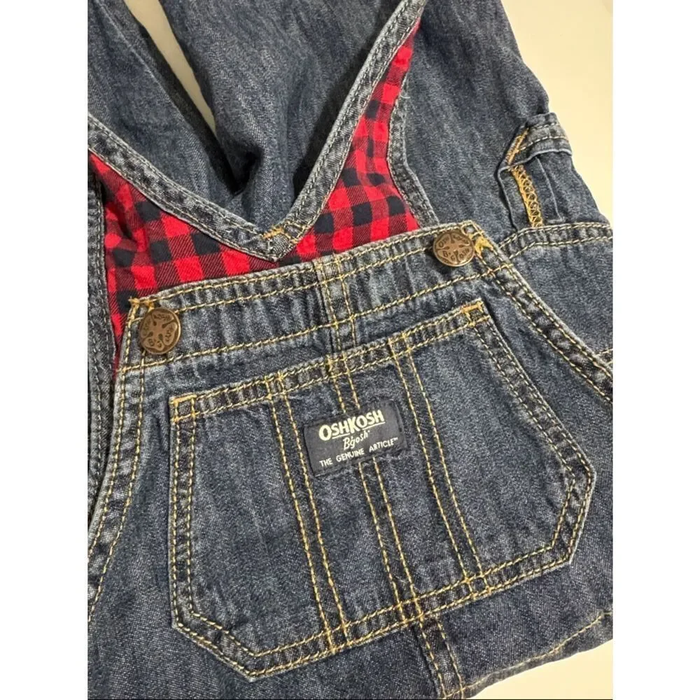 OshKosh B'gosh Dark Blue Denim Kids Overalls EUC